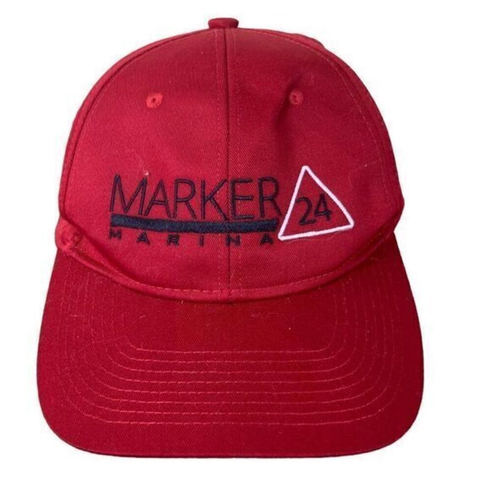 Port Authority Merritt Island‎ FL Marker 24 Marina Red Snapback Hat Adjustable